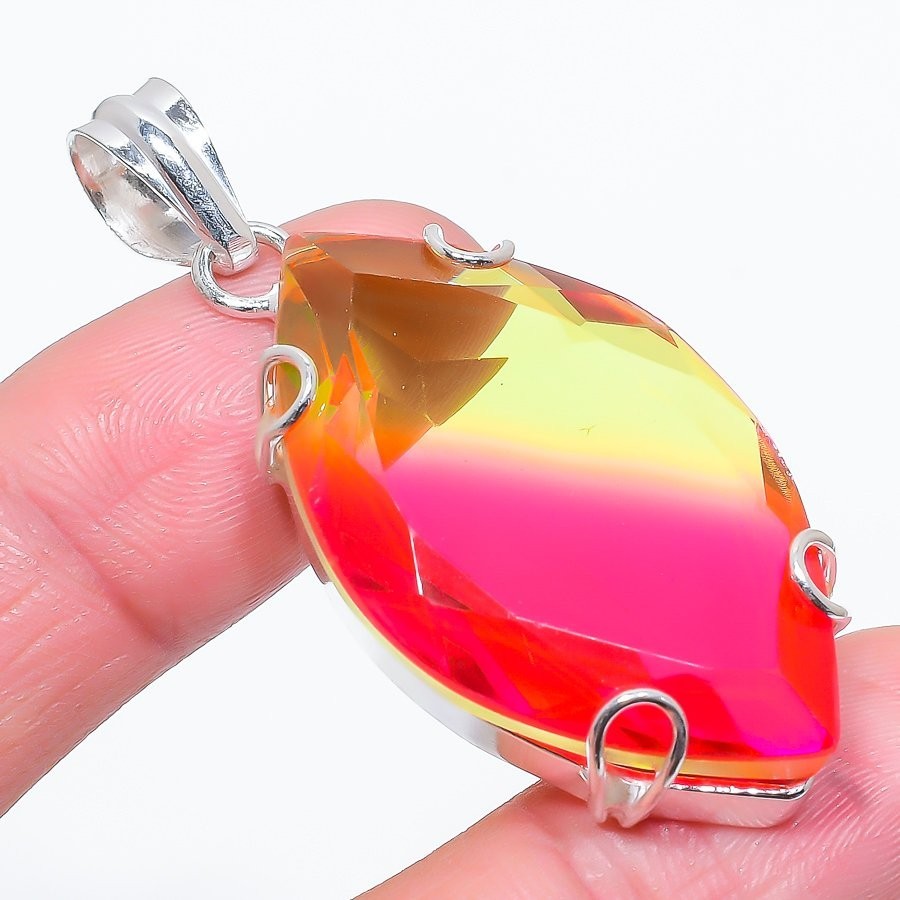 Tourmaline Gemstone 925 Sterling Silver Jewelry Pendant Size 2.10″