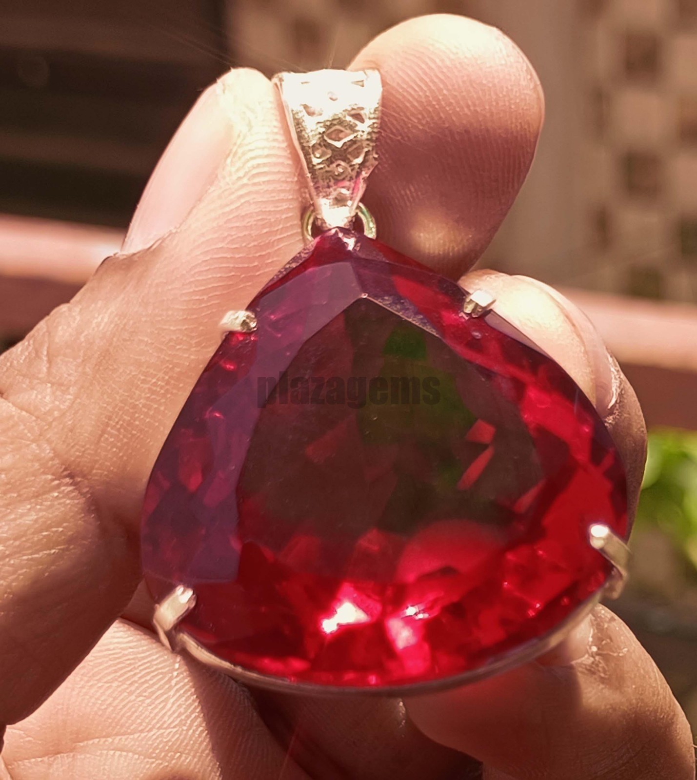 99.20 Ct Natural Blood Red Mozambique Ruby Pendant Flawless CERTIFIED