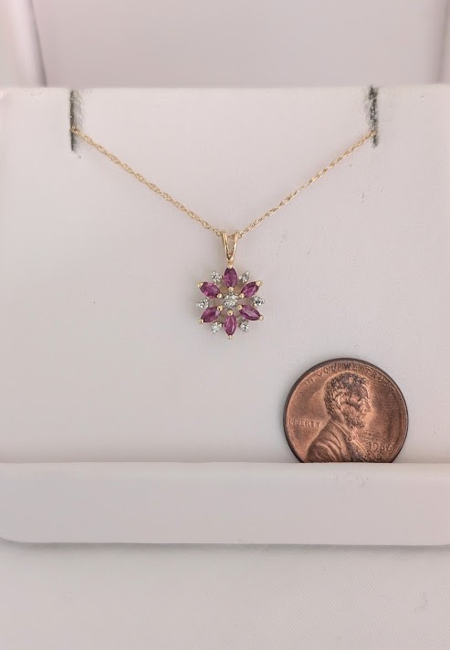 Ruby & Diamond Necklace 14K 2 Grams Retail Price $1299 Make Me An Offer!