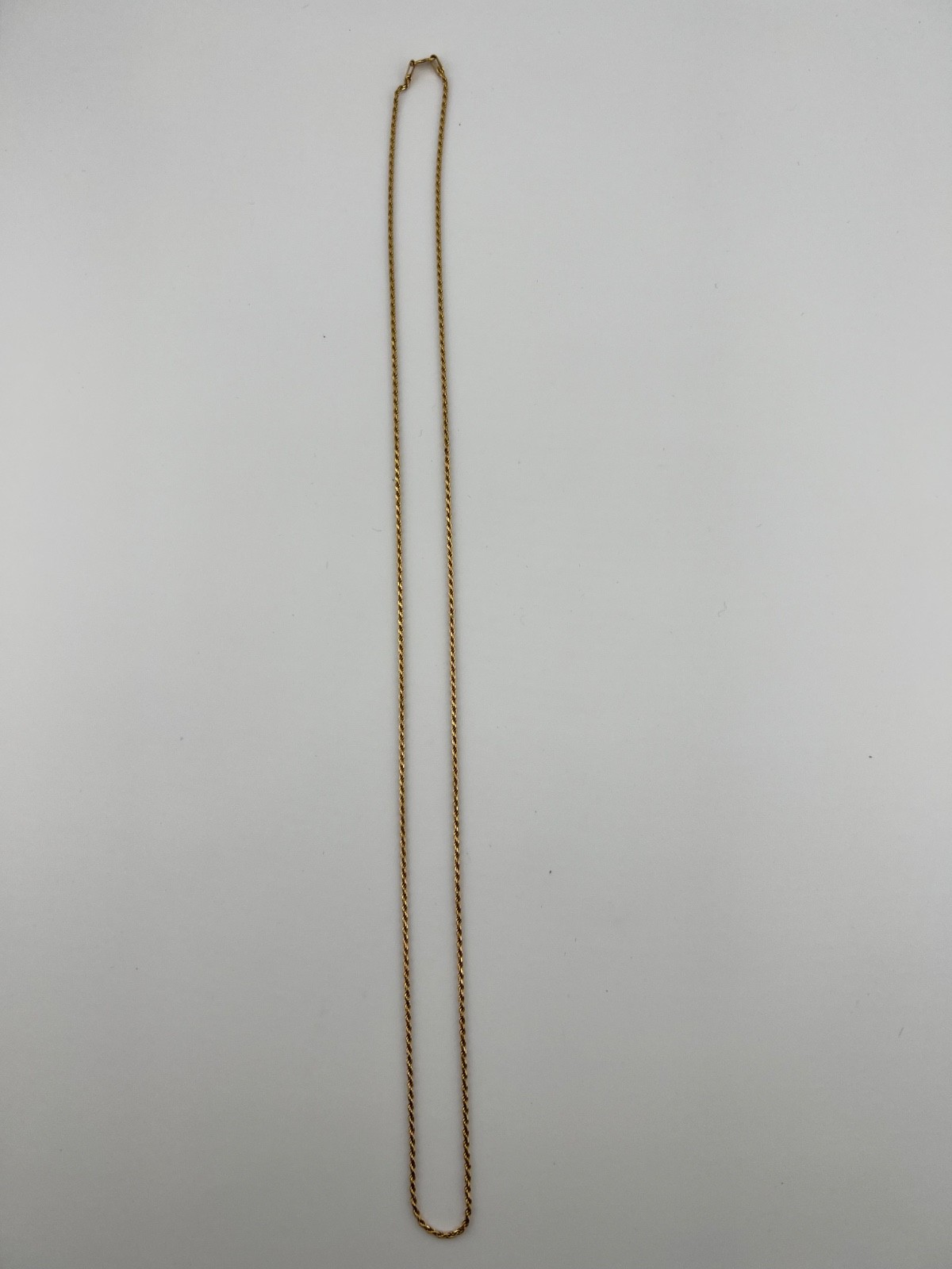 Vintage 14K Gold Rope Chain/Necklace, Italy, 23.5″ Long, 1.3mm Thick.