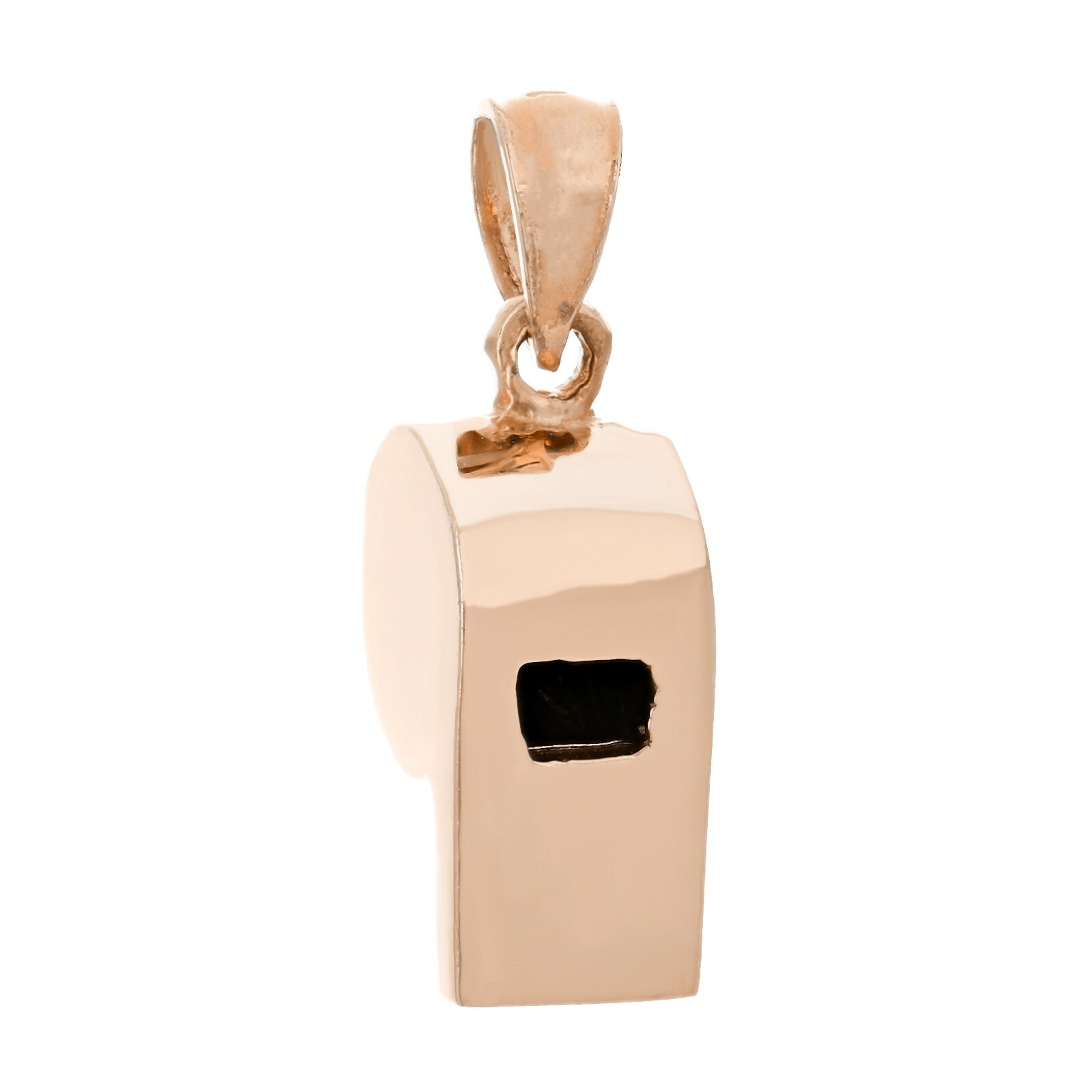 10k Rose Gold Whistle Charm Pendant 22.5mm x 6.8mm 2.5 grams