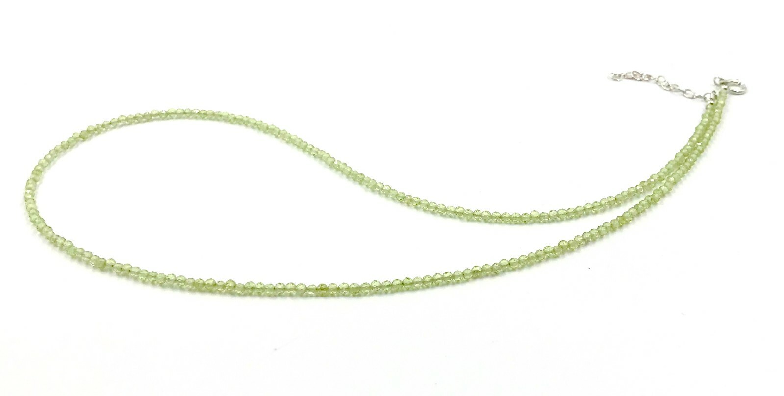 Genuine Peridot Beads 925 Silver Necklace Jewelry Women Handmade USA SELLER