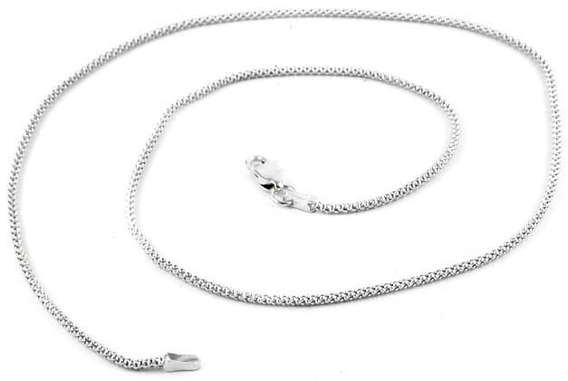 1.8MM Solid 925 Sterling Silver Italian POPCORN CHAIN Necklace Italy 925 Stamped