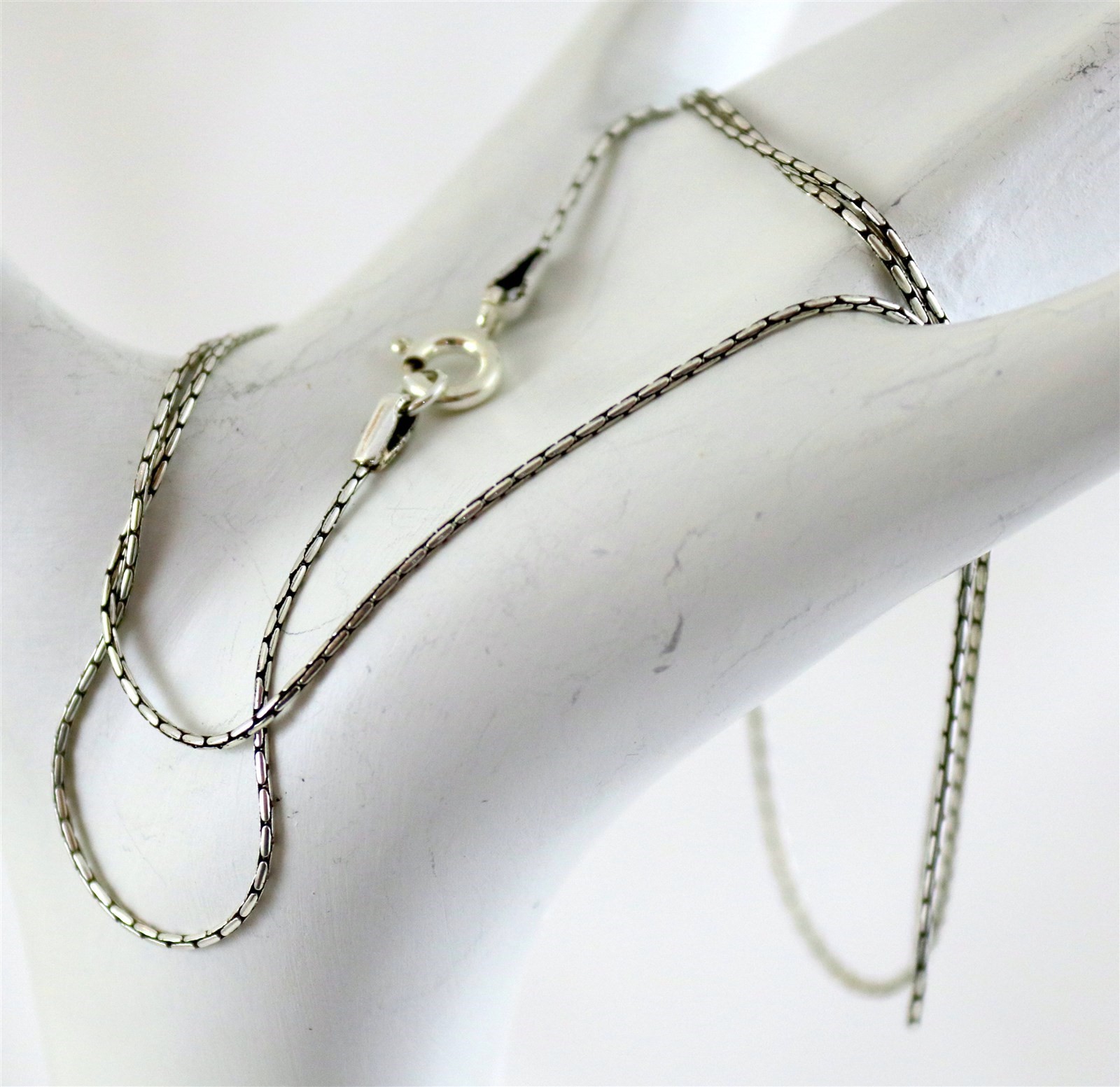 Sterling Silver Round Box Chain 24″ Length Spring Ring Clasp New w/o Tag