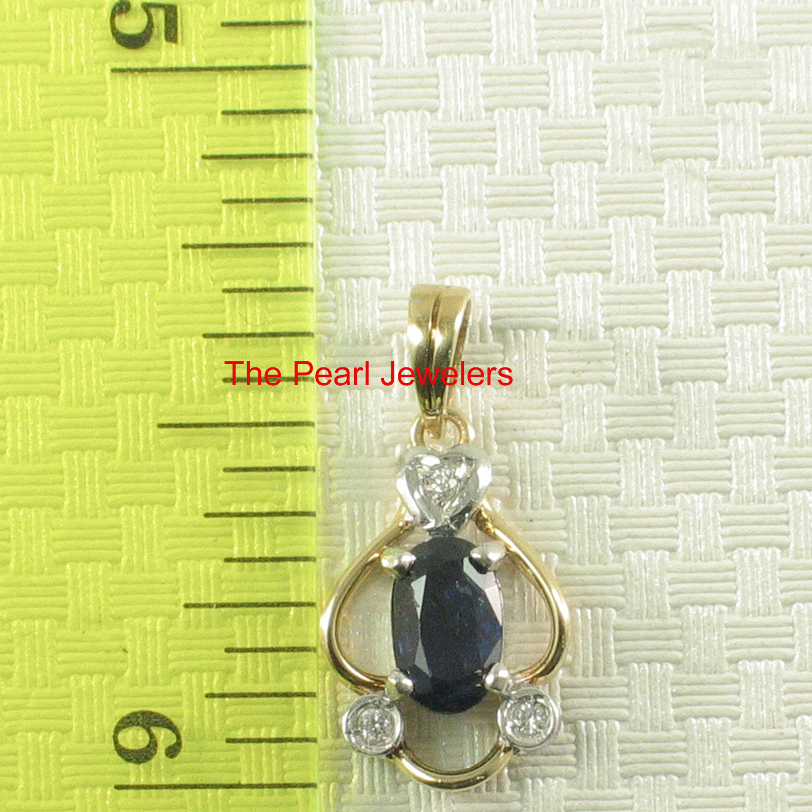 Genuine & Natural Blue Sapphire Diamonds Pendant In 14kt Yellow Solid Gold TPJ