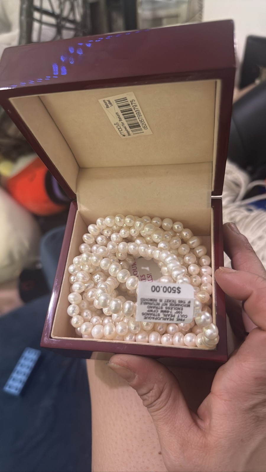 Macy’s Fine Cultured Freshwater Pearl 100″ 7-8mm White