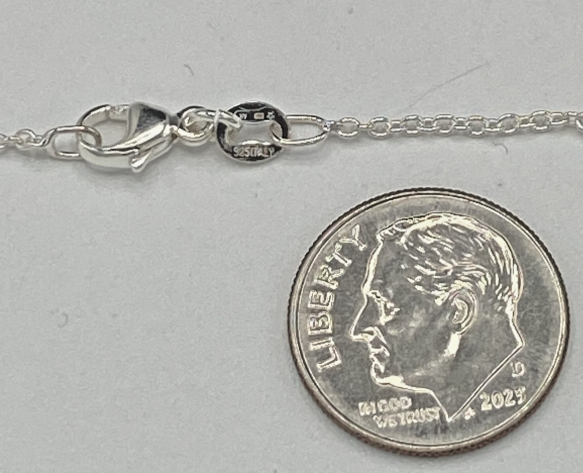 24 in Sterling Silver Chain ITALY Round Link Lobster Clasp NWT Gift Box