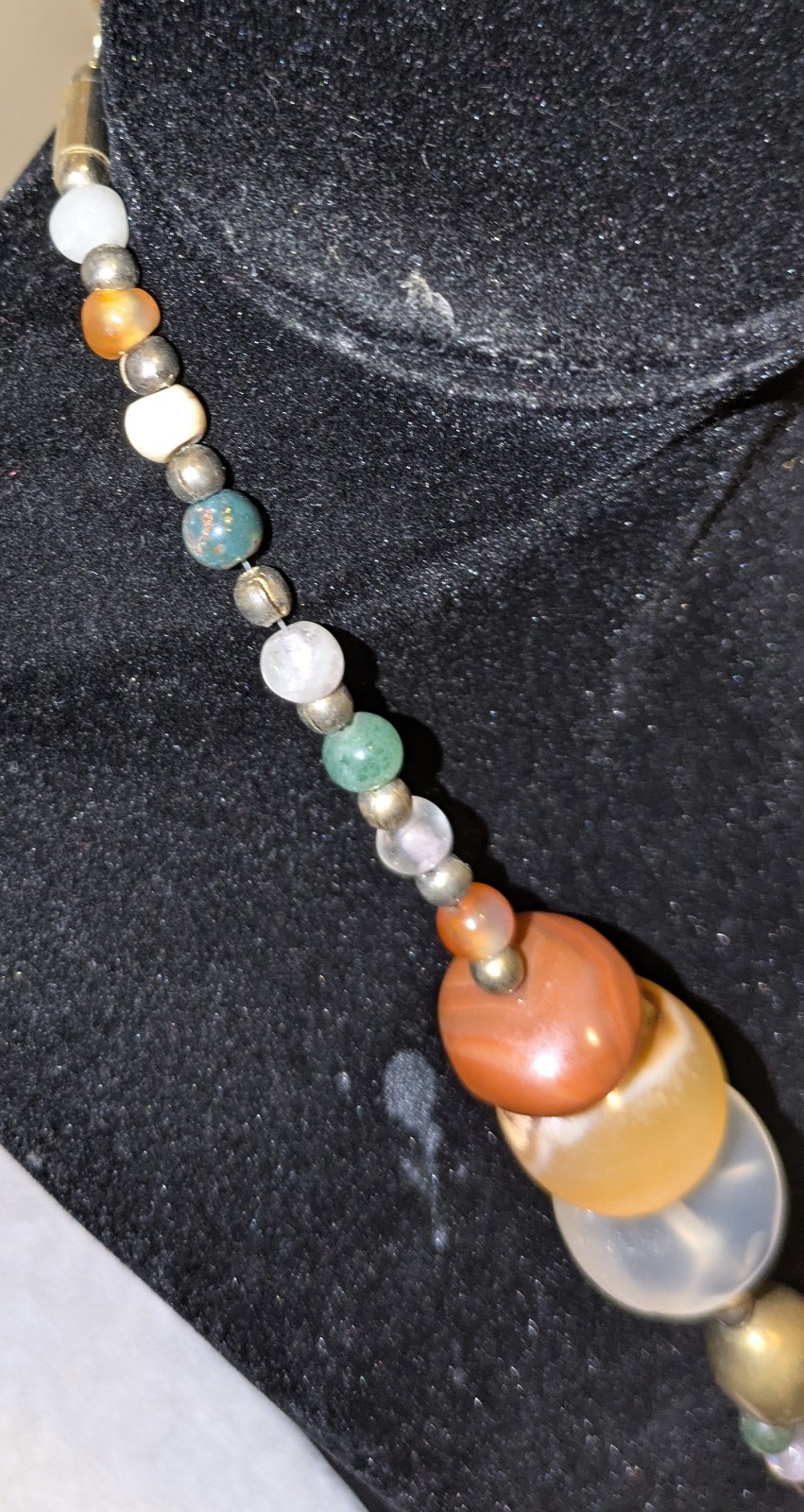 Pretty Semi Precious Gemstone Multi-Strand Necklace