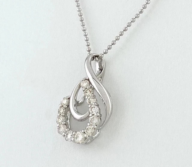 14K White Gold Plated Lab Grown Diamond Women’s Fancy Pendant 1.00Ct Round Cut