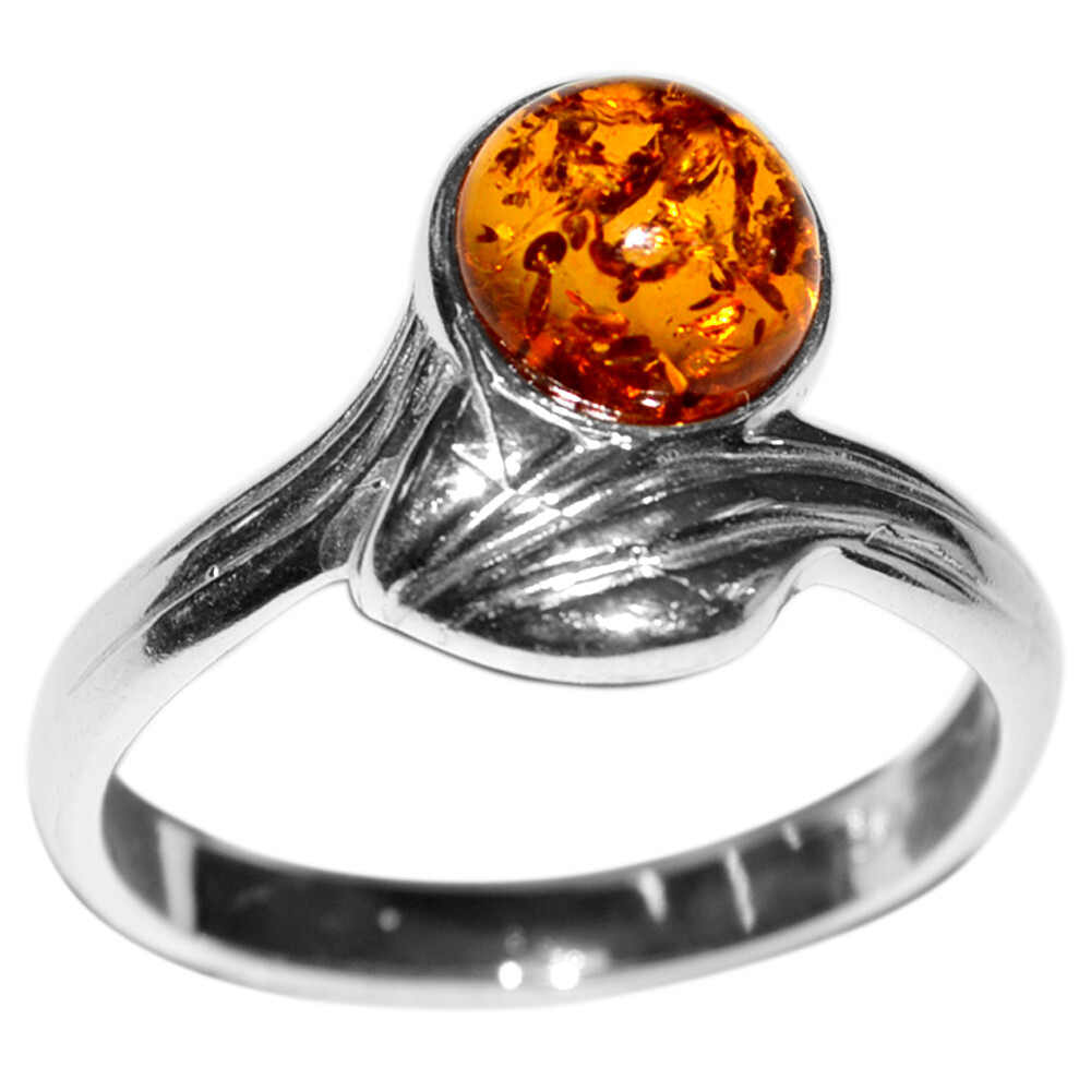 2.9g Authentic Baltic Amber 925 Sterling Silver Ring Jewelry N-A7198 s.8