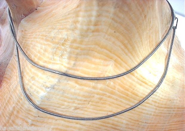1.1MM RHODIUM PLATED 925 SILVER ITALIAN SHINY ROUND SNAKE CHAIN NECKLACE 18″