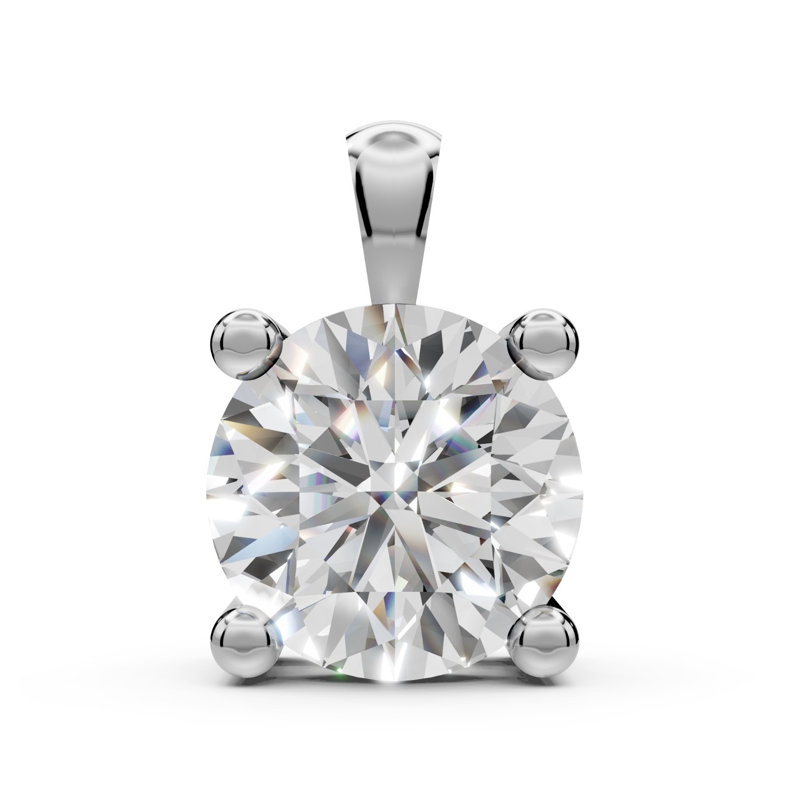 1 Ct Round Lab Grown Diamond Real Solid 14K Gold Pendant