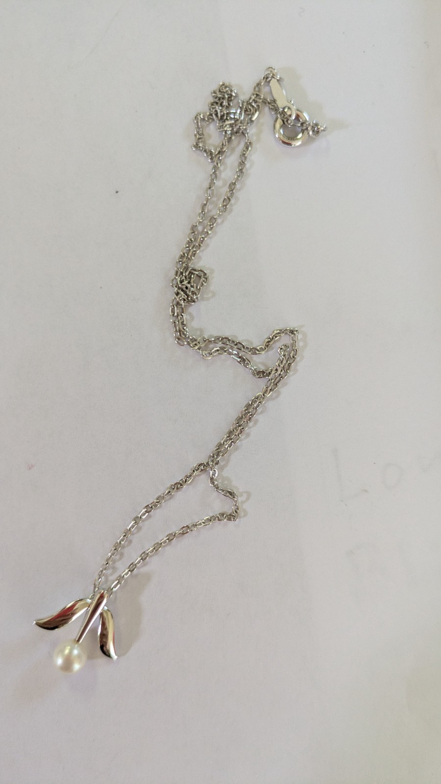 MIKIMOTO Pearl Flower Pendant Necklace SV925 40cm Elegant Auth