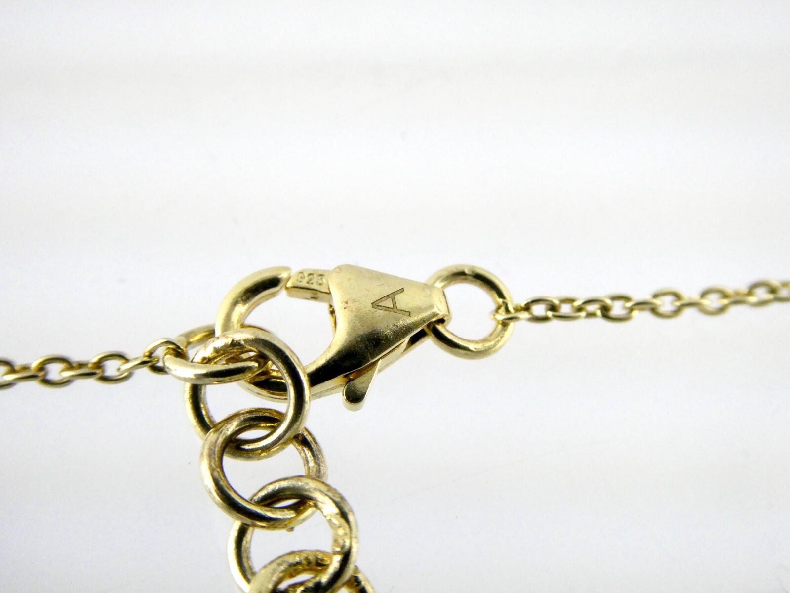 Designer A Gilt Sterling Silver Faceted White Topaz Link Chain Necklace 925 19In