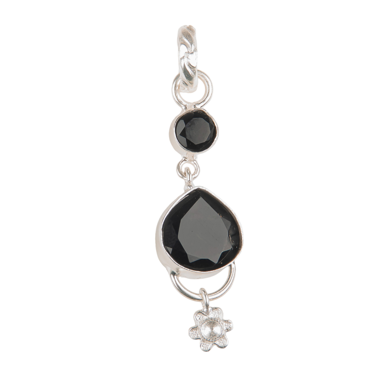 Black Onyx Gemstone 925 Solid Silver Necklace Pendent 2.00″ Gift For Her