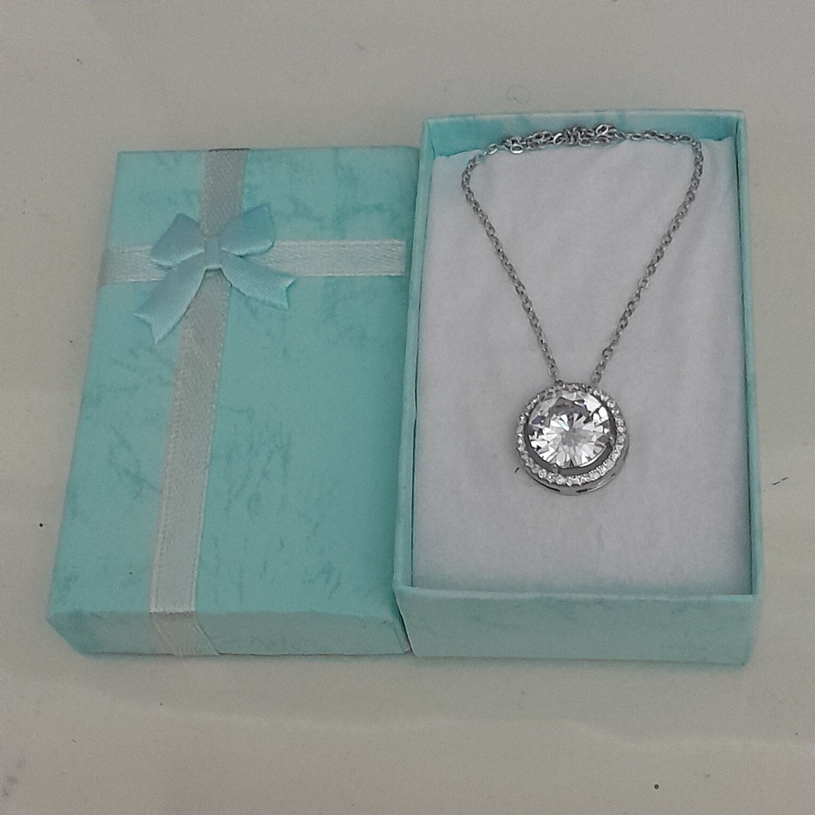6.0 Ct Pendant Necklace Stunning Brazil Sapphire 925 Sterling Silver 18″ Chain