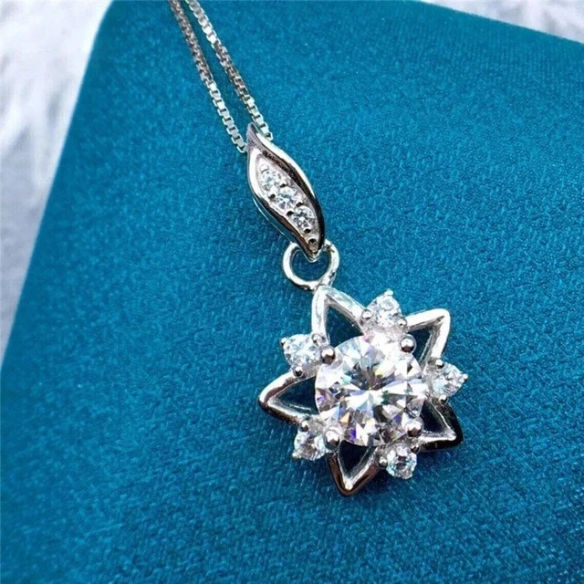 2 Ct Round Cut Lab Created Diamond Cluster Cross Pendant 14K White Gold Plated