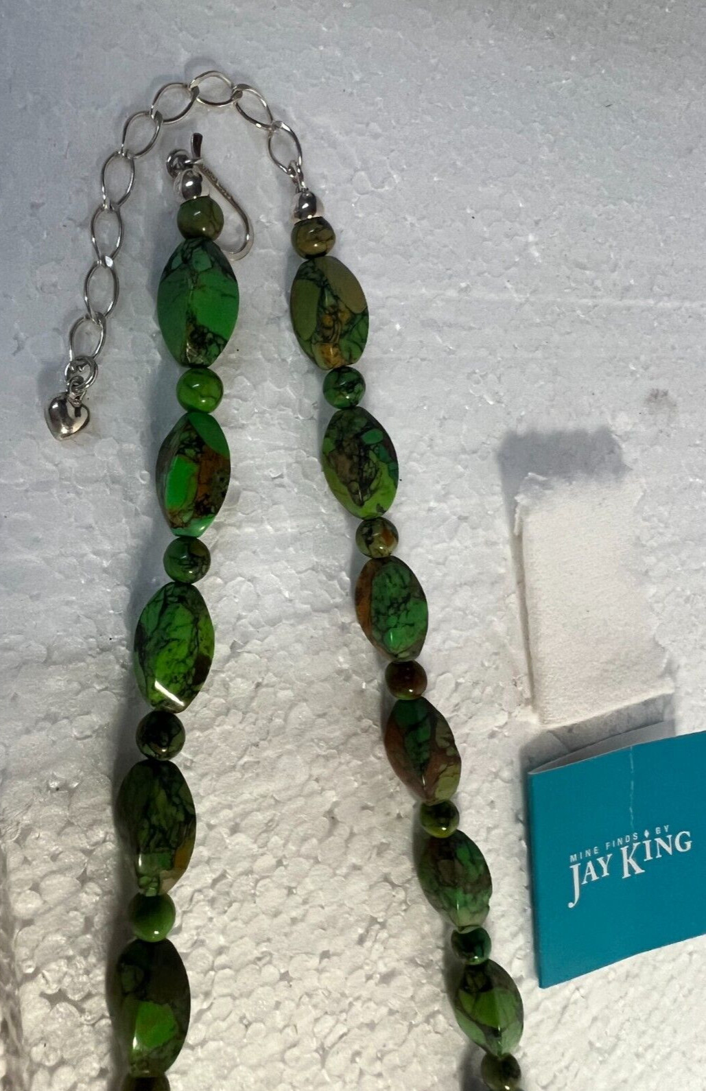 Jay King Purple Green Blue Turquoise 21″ Necklace Sterling Clasp/extender Chain
