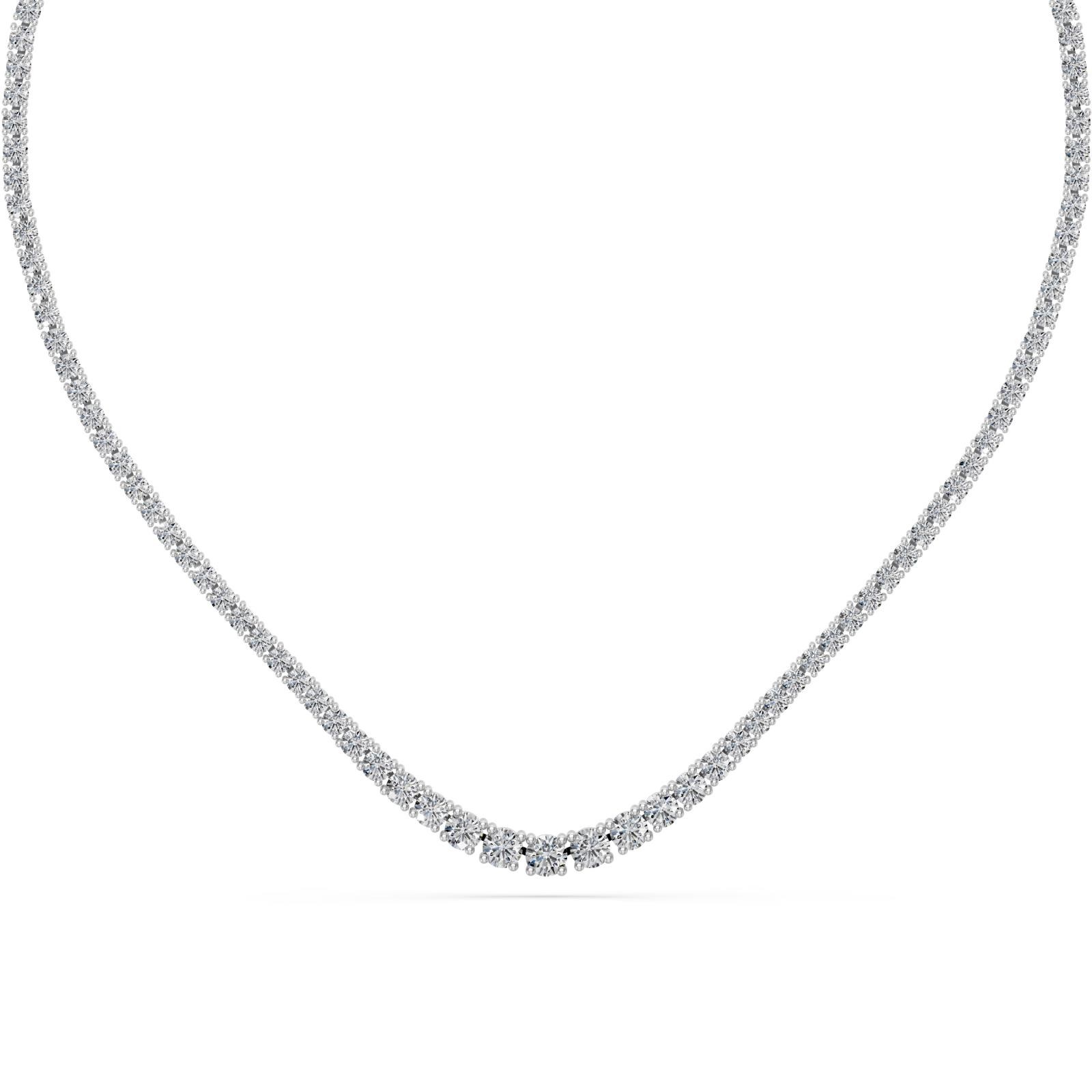 15 Ct Round Cut Diamond Tennis Necklace VS1 D-F White Gold 14k