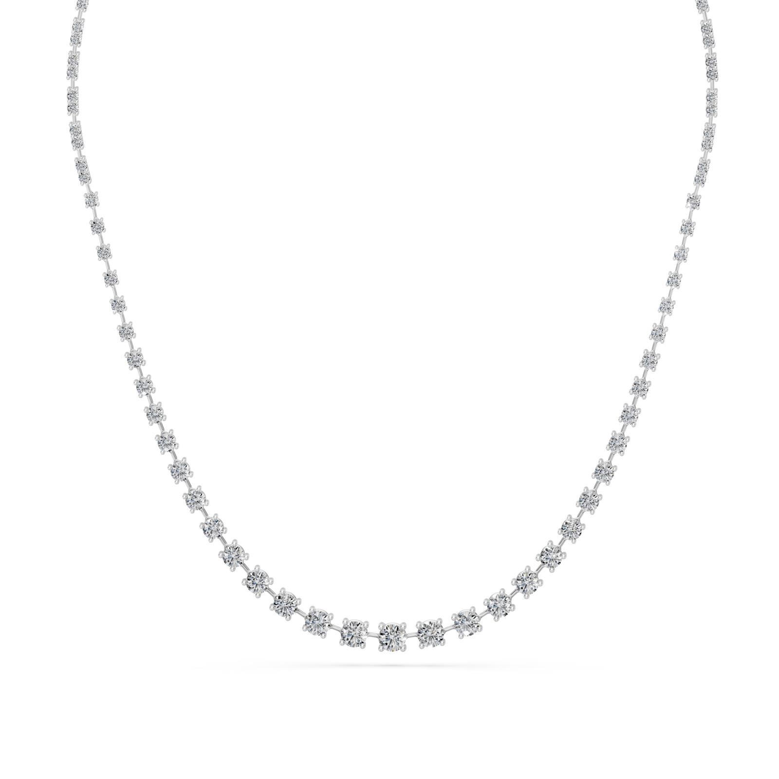 6.8 Ct Round Cut Diamond Tennis Necklace VS1 D-F White Gold 14k
