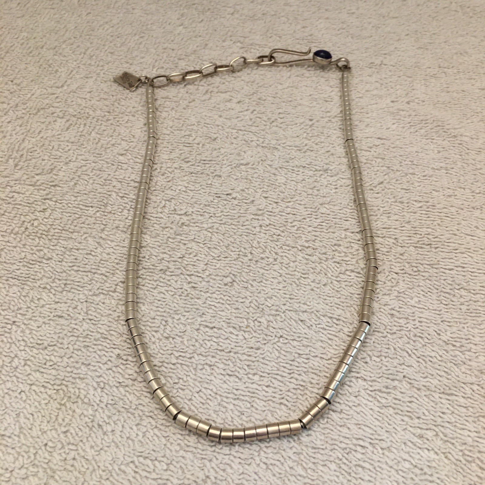 Christin Wolf Necklace Sterling Marked W/ Gemstone Hook Closure