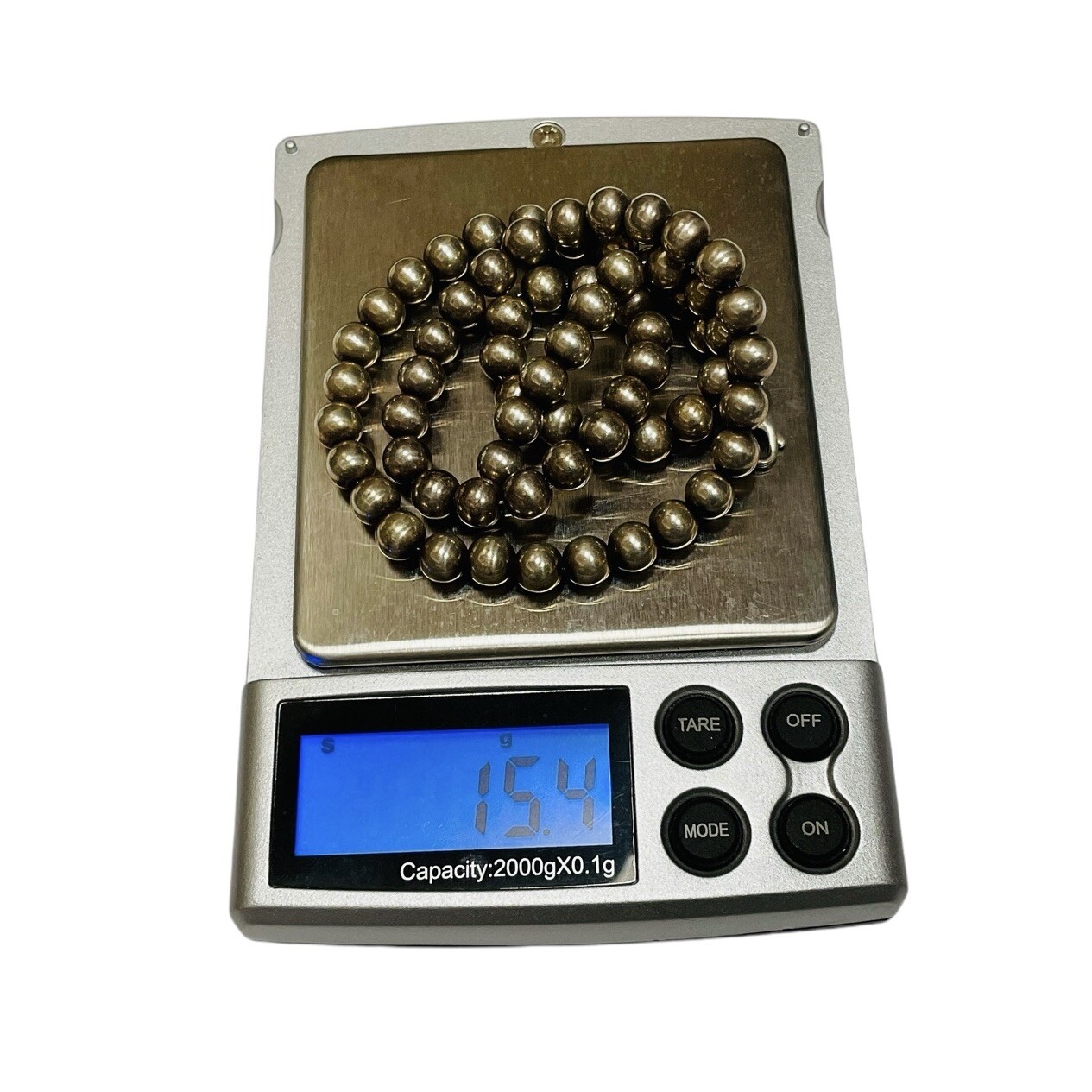 Sterling Silver Ball Bead Choker Necklace 925 Round Beads 15.4g