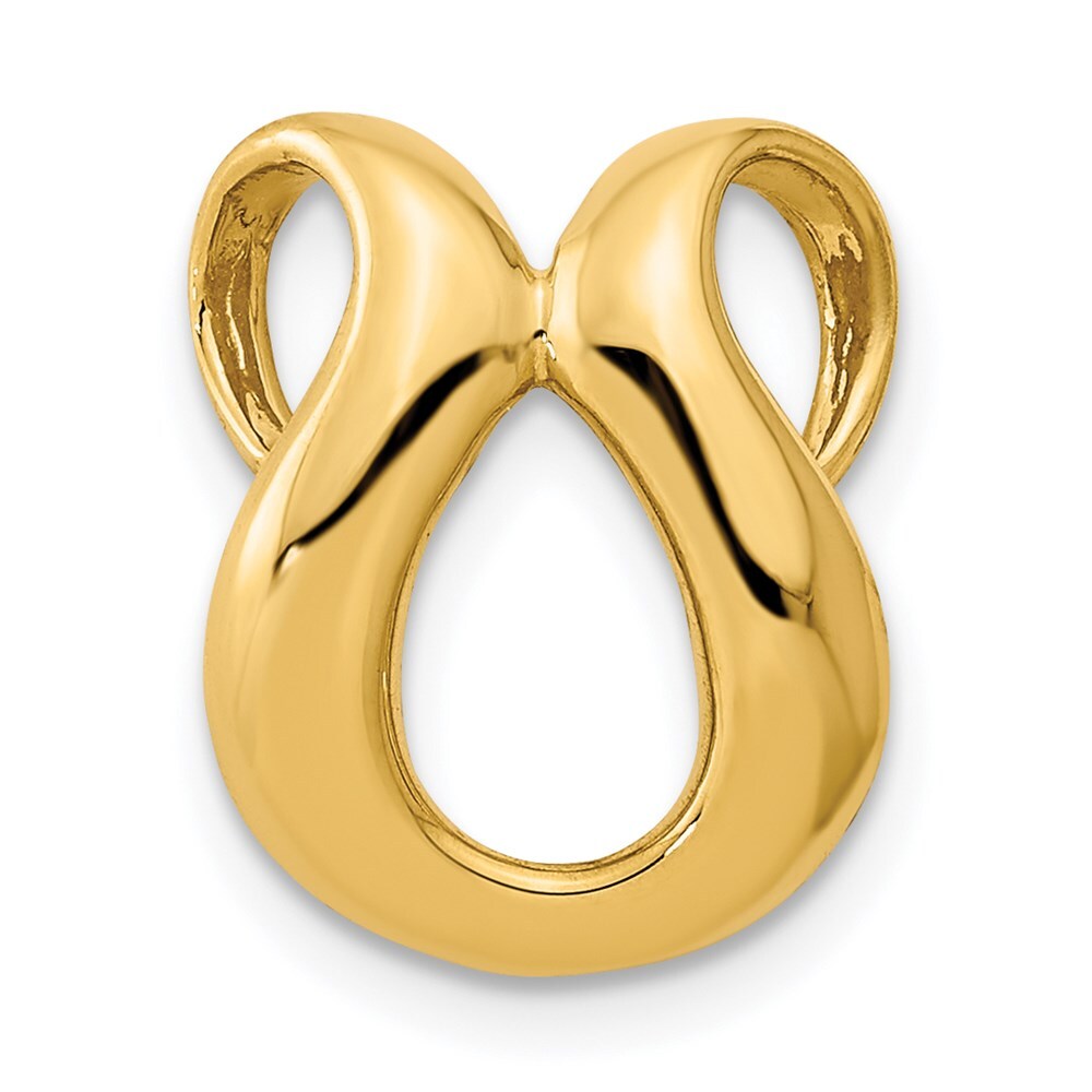 14k Yellow Gold Fits up to 2mm Regular 4mm Fancy Omega Slide Pendant 1.43gm