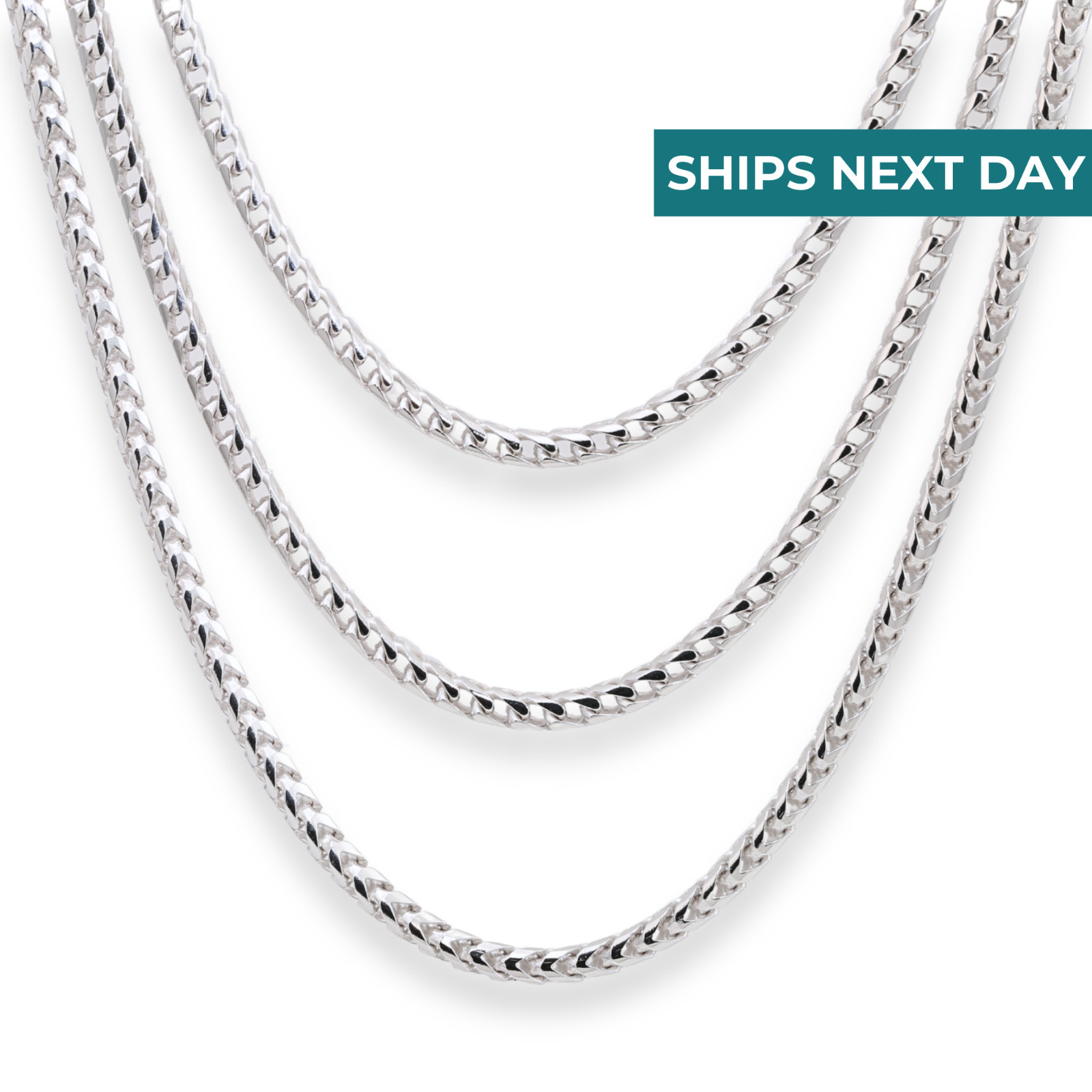 Solid 925 Sterling Silver 1.5mm-3mm Franco Chain Italian Pendant Necklace 16-26″