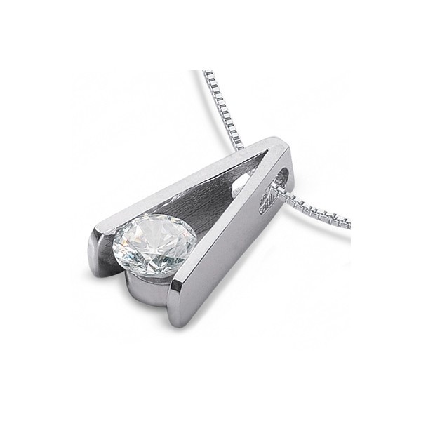 0.74 Carat D VS2 Round Cut Natural Certified Diamond Platinum Solitaire Pendant