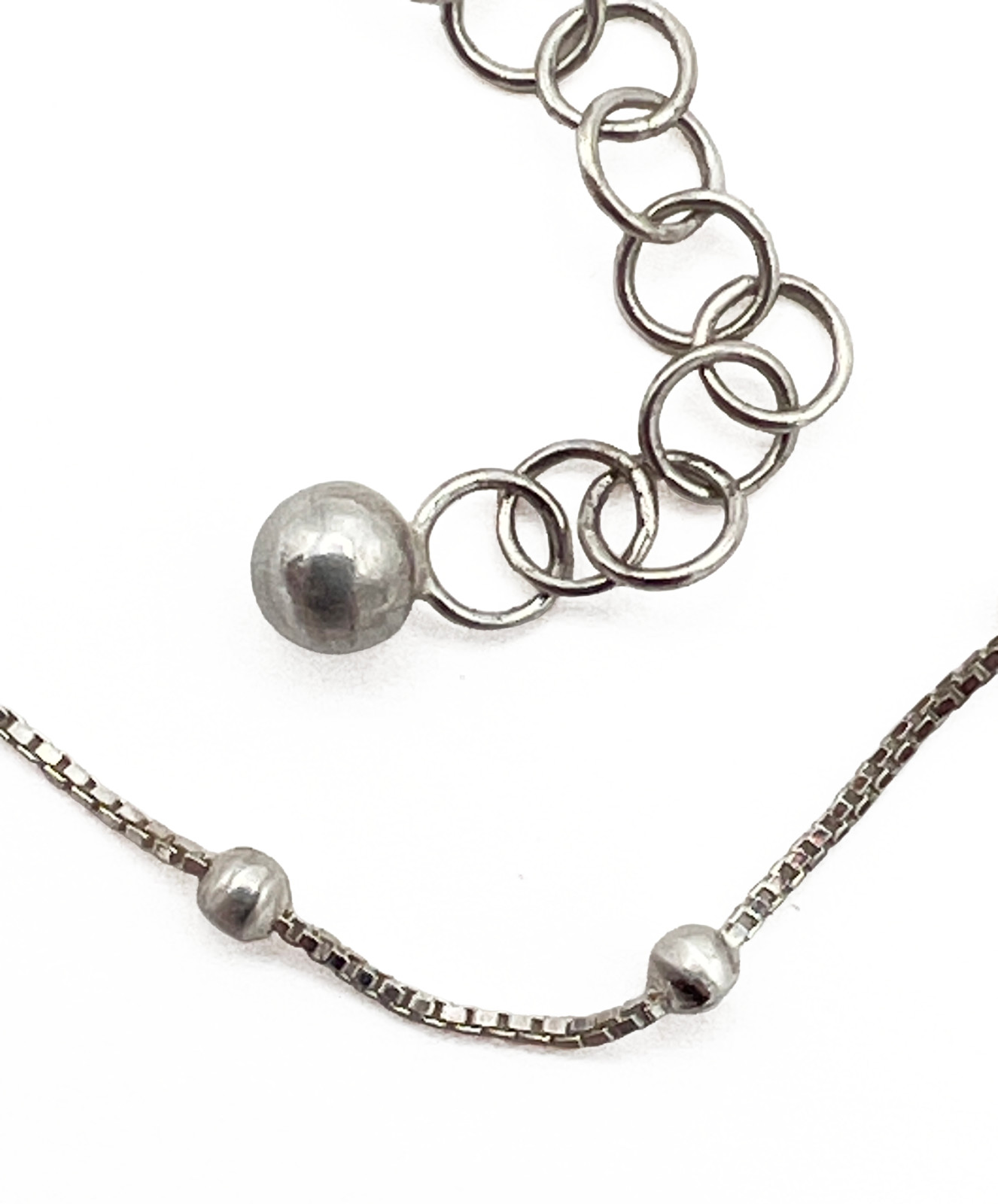 925 Sterling Silver Italy Beaded Satellite Box Chain Choker 12–16 inches