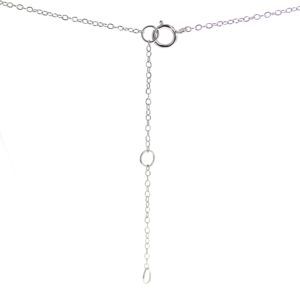 Unique Minimalism Amazonite Sterling Silver Cable Chain Necklace Adjustable 15in
