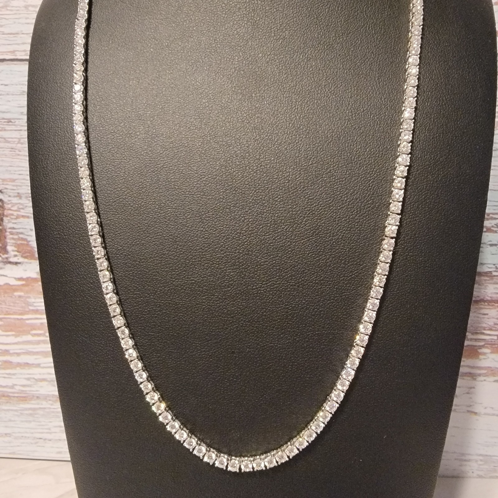 moissanite tennis chain 22-inch 3mm sterling silver 925