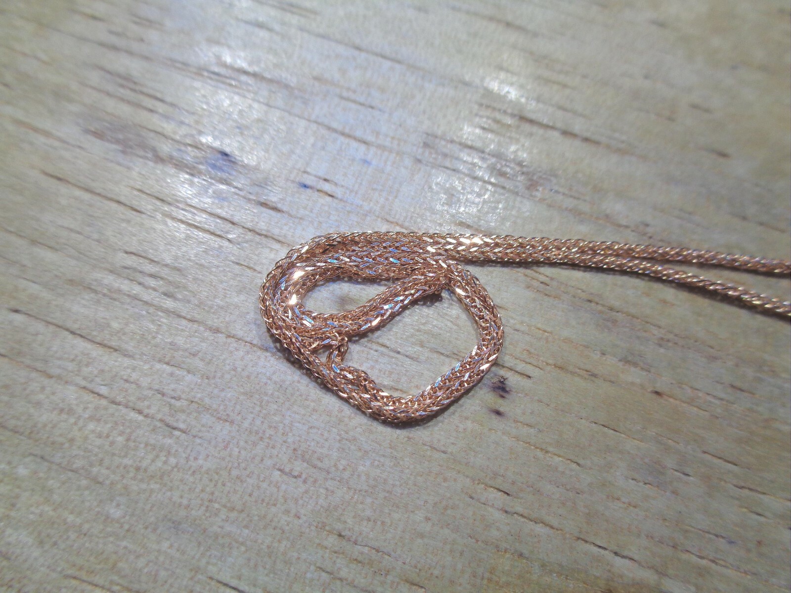 1.0MM SOLID 14K ROSE GOLD DIAMOND-CUT SPIGA SQUARE WHEAT CHAIN NECKLACE 16″-24″