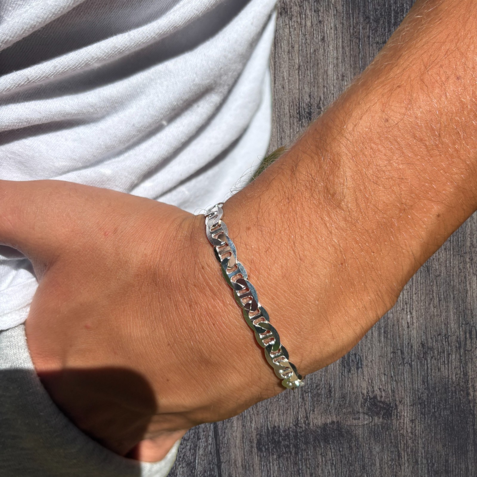 6mm Mariner Link Bracelet – Real Solid 925 Sterling Silver Or 14k Gold Vermeil