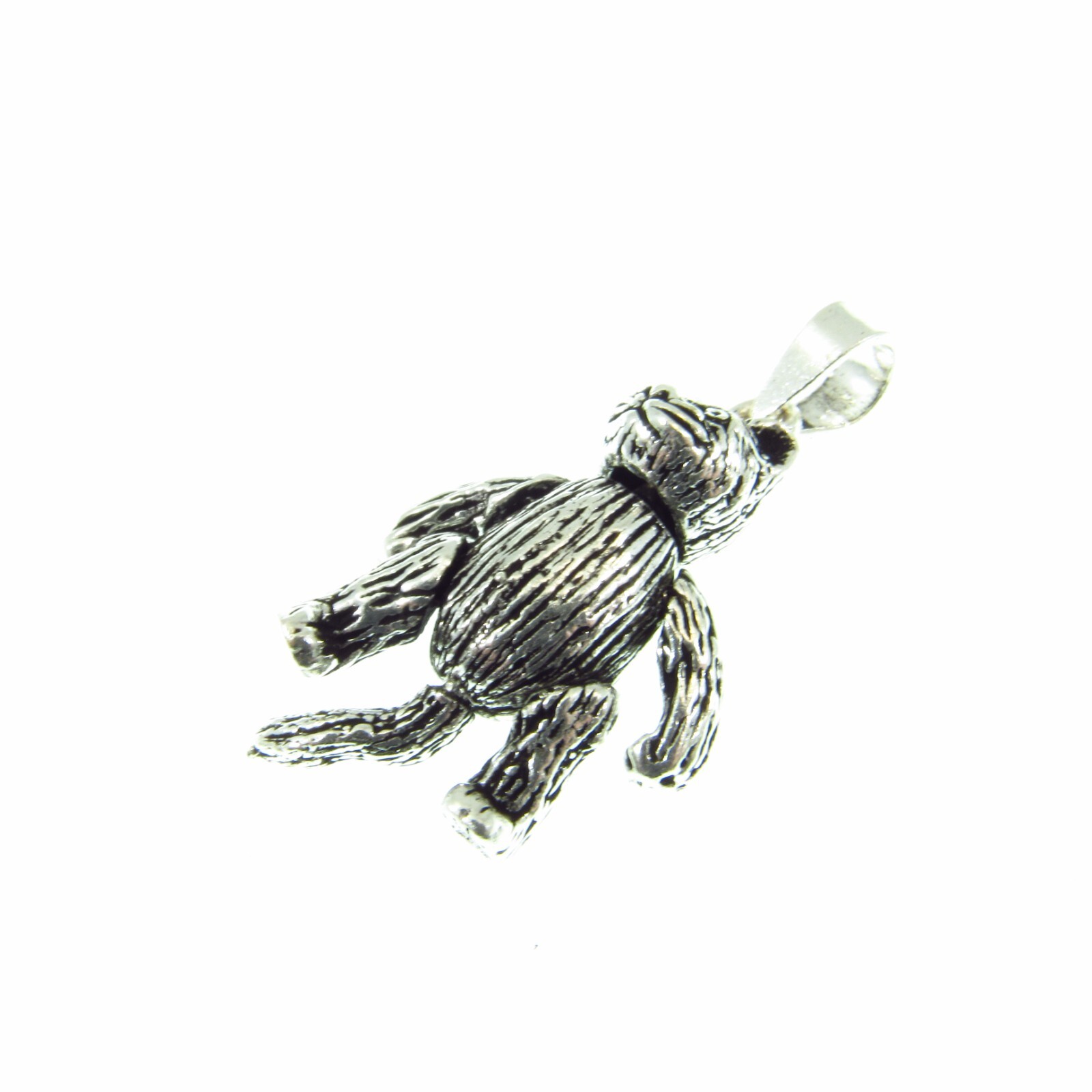 Solid 925 Sterling Silver ArticulatedKitty Cat Pendant, Feline Charm Jewelry