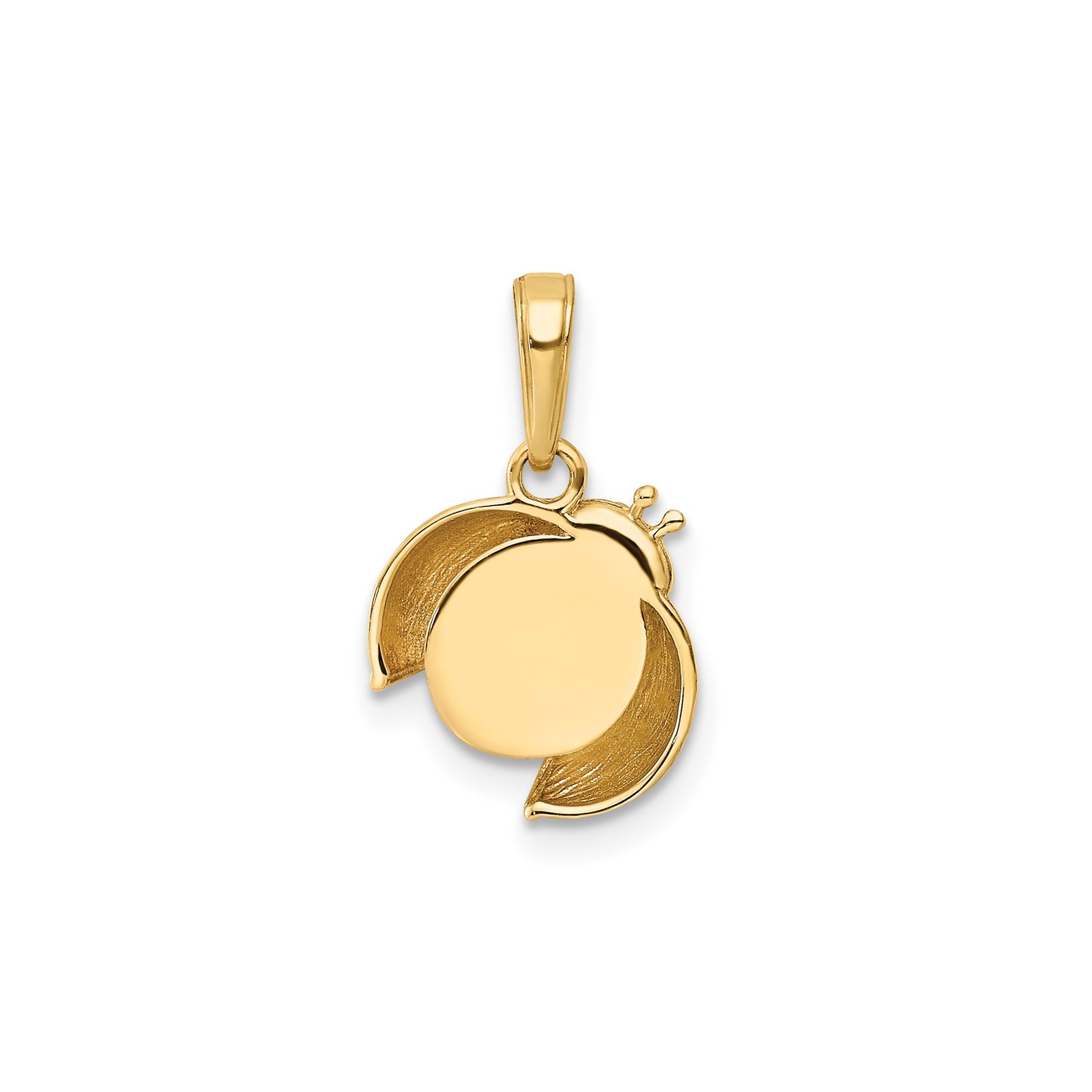 14k Multi-Tone Gold Solid Ladybug Pendant Diamond-Cut Insect Jewelry