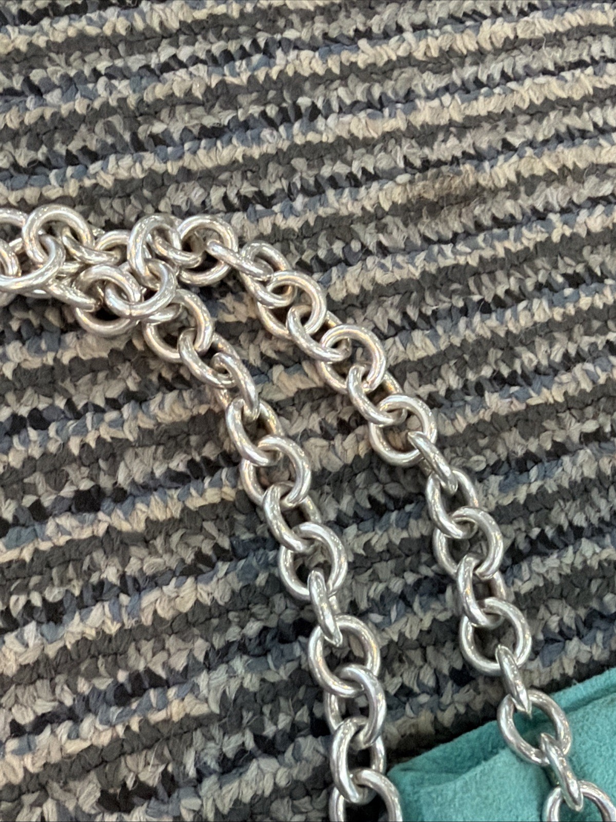 Authentic Tiffany & Co. Return to Tiffany Heart Tag Toggle Necklace 16” W/ Pouch