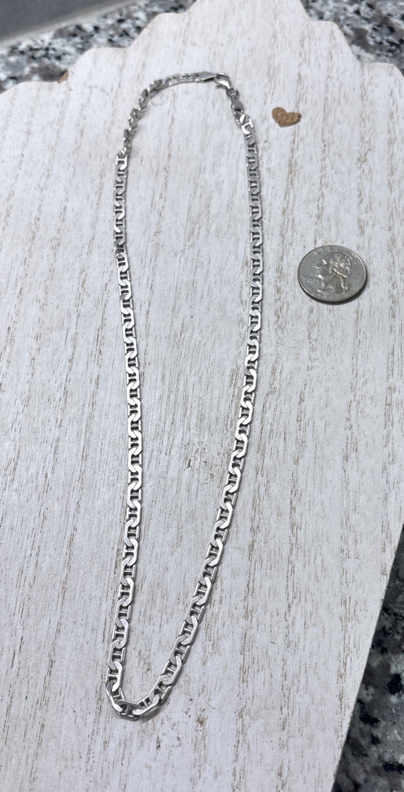 Vintage 925 Italy Solid Anchor Mariner Chain 21 In. 18.2 Gr.