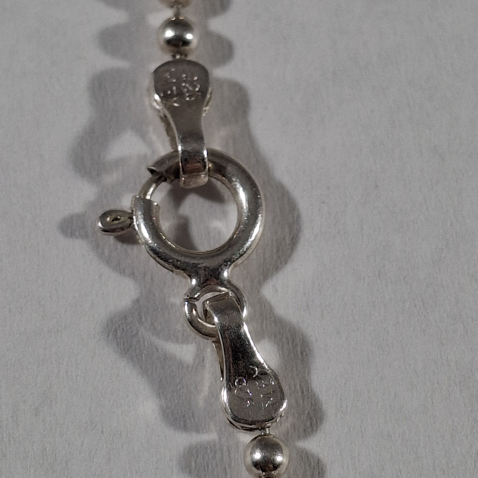 Vintage Taxco Sterling Silver Beaded Citrine Gem Cross Pendant Necklace 21 in