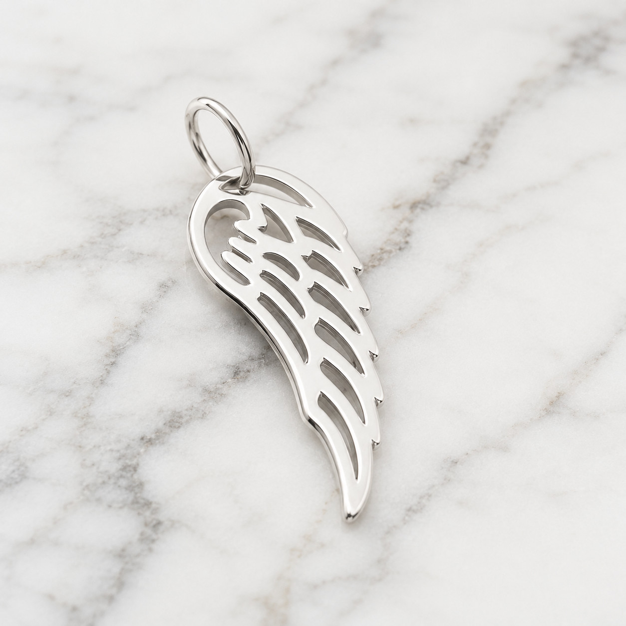 Angel Wing Pendant Necklace, 925 Sterling Silver Angel Wing Charm