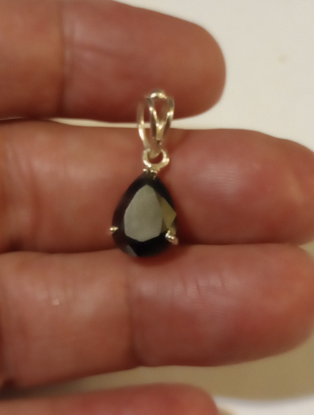 NATURAL EARTHMINED GEM TESTED PEAR BLACK DIAMOND 3.25 CTS. 925 SILVER PENDANT
