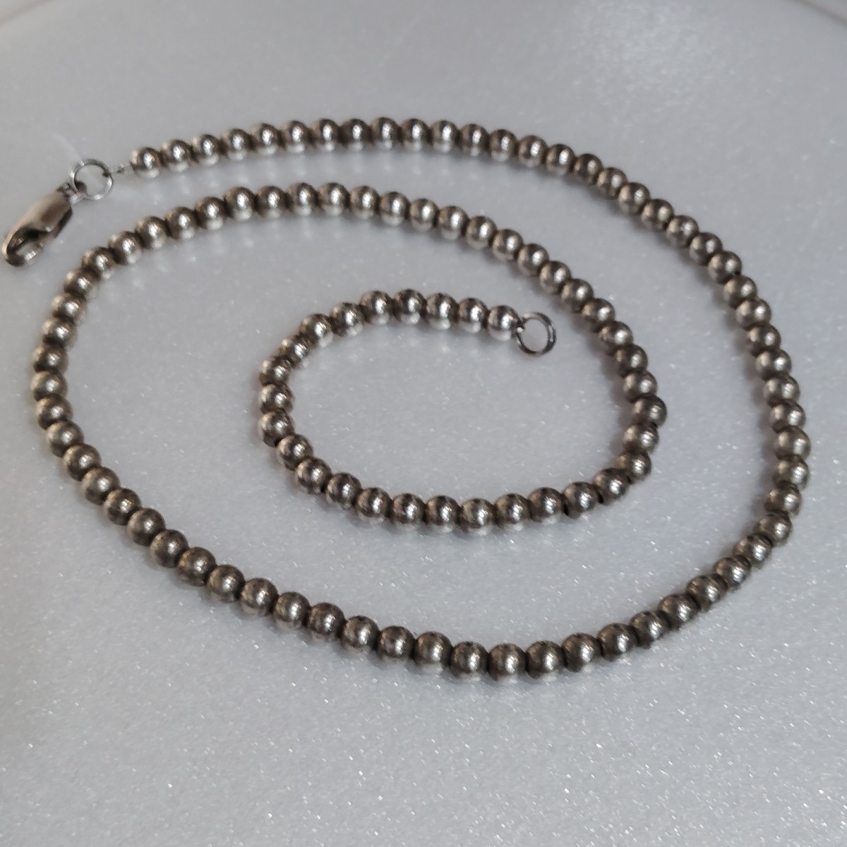 Sterling Silver 925 4mm Ball Bead Chain 16.5″ Necklace