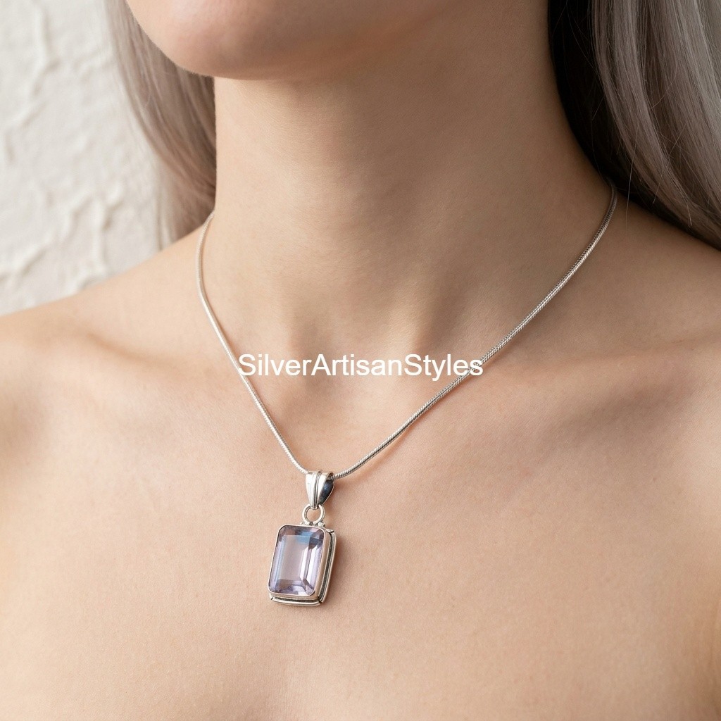 Pink Kunzite Gemstone Handmade 925 Sterling Silver Jewelry Pendants Gifts