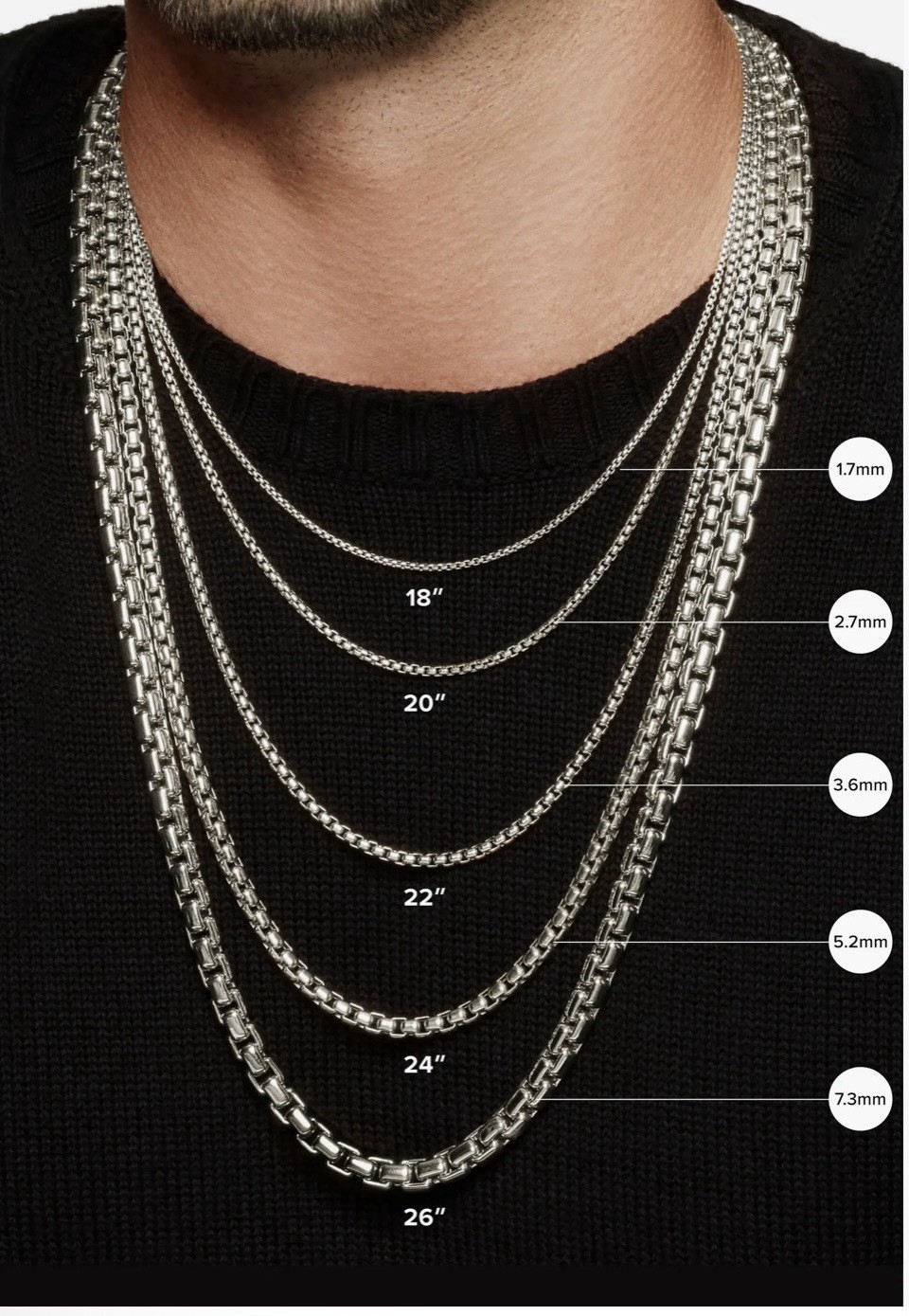 David Yurman Sterling Silver 925 Titanium Box Chain 22″ UNISEX Subtle Statement