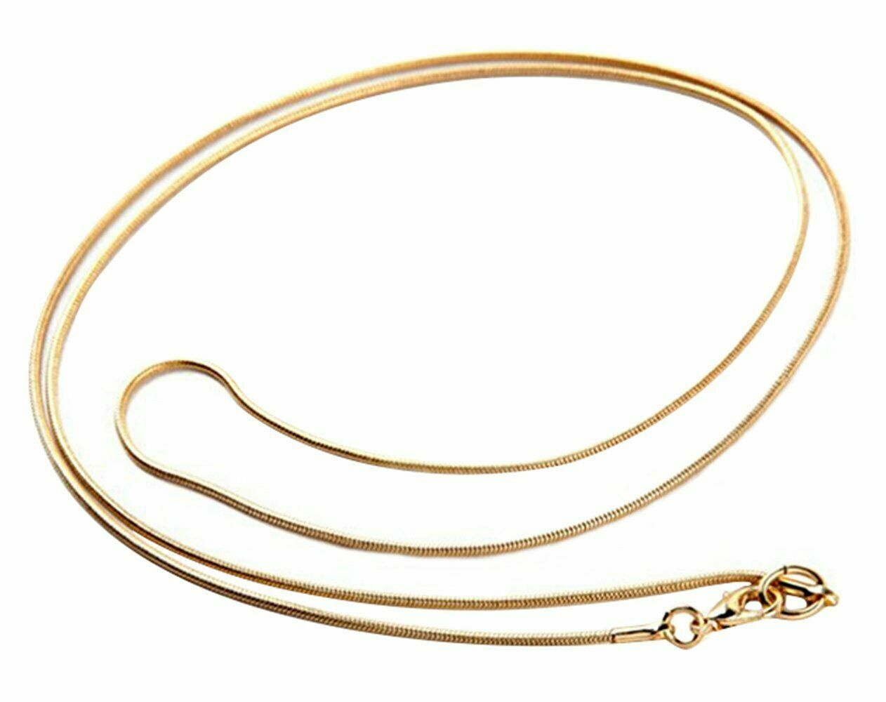 Genuine 18K Gold Filled Classic Italian Snake Chain Necklace 16/18/20/22~38 inch