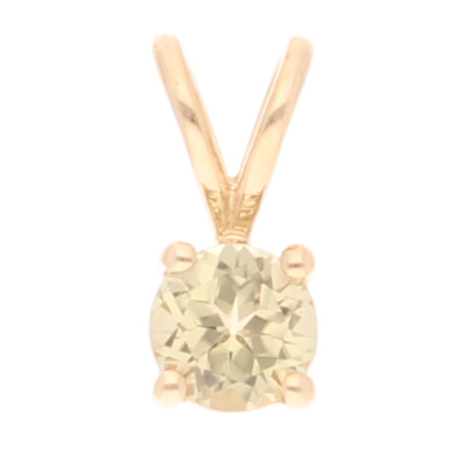 10Carat Yellow Gold Citrine Solitaire Pendant (5mm Diameter)