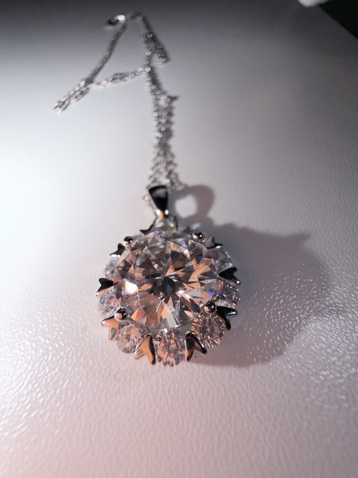 10 Carat Moissanite Necklace With Sterling Silver 925