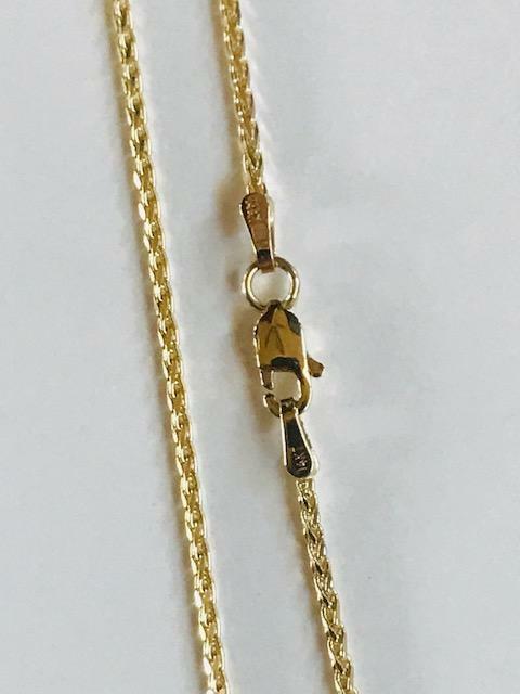 14K Solid Yellow Gold Wheat Snake Chain 1.5 mm Length:(45 cm)18 inches ES15D-21