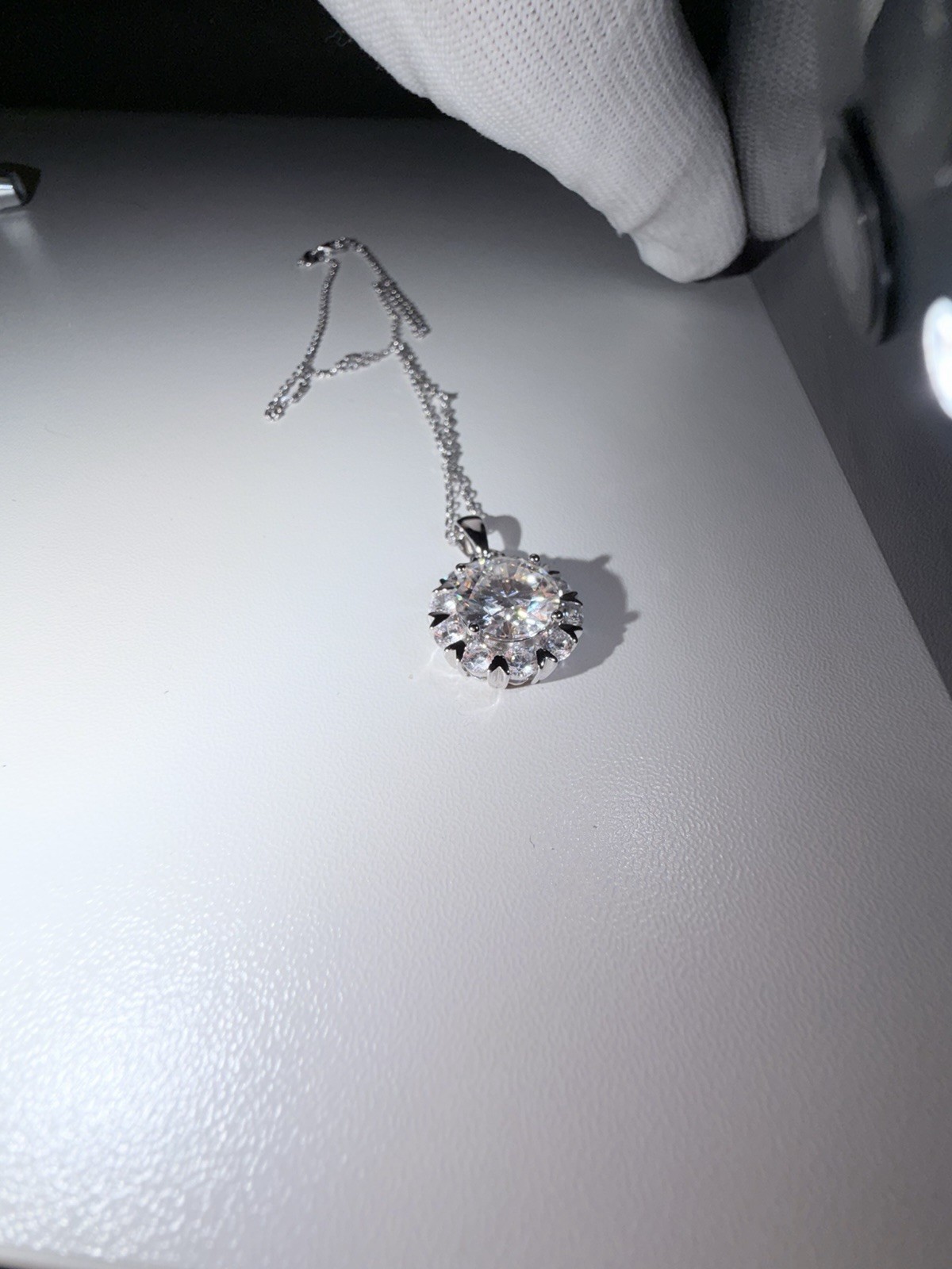10 Carat Moissanite Necklace With Sterling Silver 925