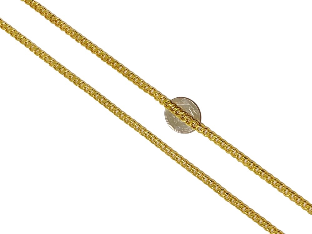 18K Yellow Gold 4mm Solid Curb Miami Cuban Chain Link Mens Womens Necklace 20″